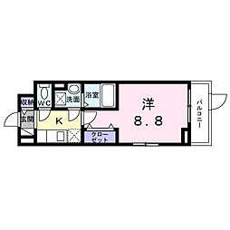 東京メトロ副都心線 西早稲田駅 徒歩8分の賃貸マンション 1階1Kの間取り