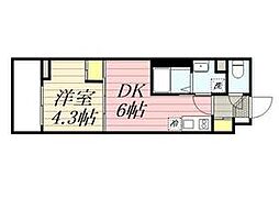都営三田線 西巣鴨駅 徒歩7分の賃貸マンション 2階1DKの間取り