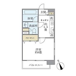 都営三田線 白山駅 徒歩7分の賃貸マンション 5階1Kの間取り
