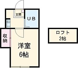 フラリッシュ鶴見 1Kの間取図画像