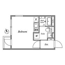 JR総武線 荻窪駅 徒歩8分の賃貸マンション 2階1Kの間取り