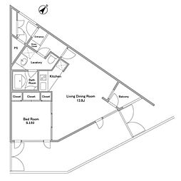 パークヒルコート 101 地下1階1LDKの間取り