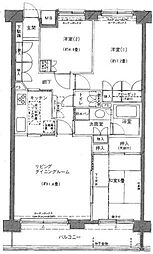 ヴィルヌーブ横浜・港南台 2階3LDKの間取り