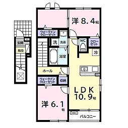 コンフォート　アークＡ 2階2LDKの間取り