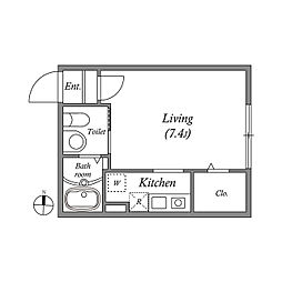 ＭＯＤＵＬＯＲ久が原 0203 2階ワンルームの間取り