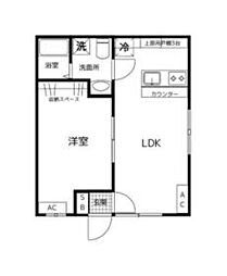 都営新宿線 曙橋駅 徒歩5分の賃貸アパート 1階1LDKの間取り