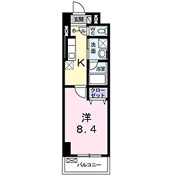 スカイブルーレジデンス横浜 1Kの間取図画像