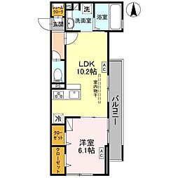 D-room Fiore ”N” 2階1LDKの間取り