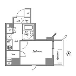 レジディア横濱関内 1001 10階1Kの間取り