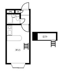 JR東北本線 東大宮駅 徒歩8分の賃貸アパート 2階ワンルームの間取り