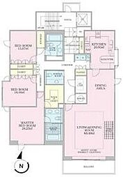 東京メトロ日比谷線 神谷町駅 徒歩9分の賃貸マンション 2階3LDKの間取り