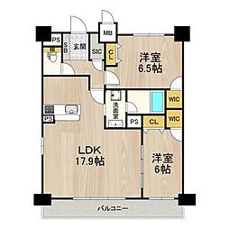 JR東海道・山陽本線 新大阪駅 徒歩4分の賃貸マンション 13階2LDKの間取り