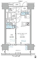 都営新宿線 西大島駅 徒歩4分の賃貸マンション 11階1LDKの間取り