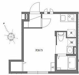 東急世田谷線 世田谷駅 徒歩4分の賃貸アパート 1階ワンルームの間取り