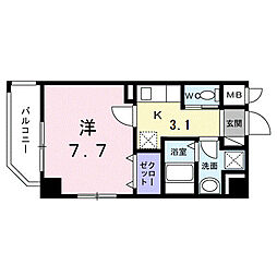 天久2丁目マンション（027793701） 3階1Kの間取り