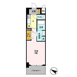 G’-note 3階1Kの間取り