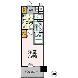 都営三田線 西台駅 徒歩9分の賃貸マンション 1階1Kの間取り