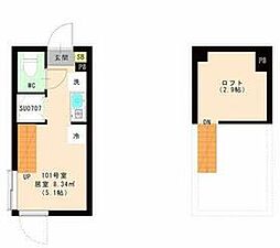 エスペランサ　平井 1階ワンルームの間取り