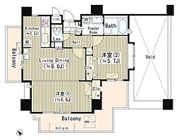 インザガーデン 2LDKの間取図画像