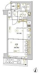 東急目黒線 西小山駅 徒歩10分の賃貸マンション 3階1DKの間取り