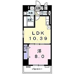 スカイブルーレジデンス横浜 1LDKの間取図画像