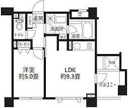 東京メトロ千代田線 代々木公園駅 徒歩4分の賃貸マンション 5階1LDKの間取り