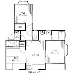 プラザ天神ＰａｒｔI 2階3DKの間取り