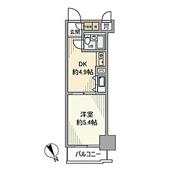 ライオンズマンション板橋 7階1DKの間取り