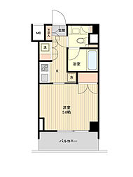 萩中イースト 2階1Kの間取り