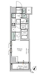 東京メトロ東西線 木場駅 徒歩10分の賃貸マンション 4階1Kの間取り
