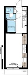 リブリ・東門前 1階1Kの間取り