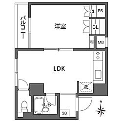 日暮里サンライズマンション 8階1LDKの間取り