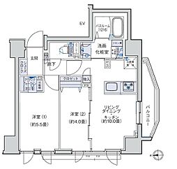 東京メトロ日比谷線 三ノ輪駅 徒歩3分の賃貸マンション 5階2LDKの間取り
