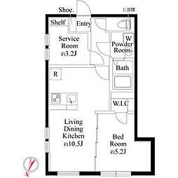 都電荒川線 滝野川一丁目駅 徒歩3分の賃貸マンション 2階1SLDKの間取り