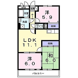 グランドエル 1階3LDKの間取り