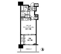 都営三田線 芝公園駅 徒歩2分の賃貸マンション 13階1LDKの間取り