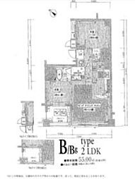 東急多摩川線 下丸子駅 徒歩8分の賃貸マンション 2階2LDKの間取り