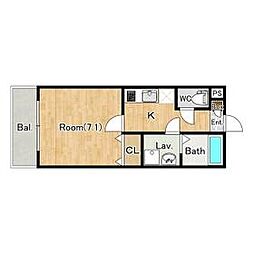 （仮称）ジーメゾン千葉長洲ベルビュー 3階1Kの間取り