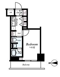 ラフィスタ大師前III 5階1Kの間取り
