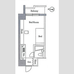 JR山手線 田端駅 徒歩7分の賃貸マンション 3階ワンルームの間取り