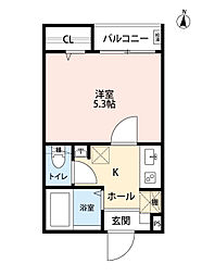 東武伊勢崎線 五反野駅 徒歩8分の賃貸マンション 4階1Kの間取り