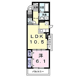 埼玉高速鉄道 鳩ヶ谷駅 徒歩7分の賃貸アパート 3階1LDKの間取り