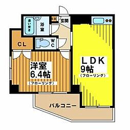 京王井の頭線 永福町駅 徒歩10分の賃貸マンション 2階1LDKの間取り