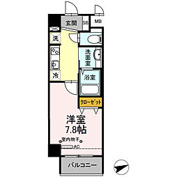 東京メトロ東西線 葛西駅 徒歩9分の賃貸マンション 3階1Kの間取り