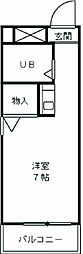 コンセール高畑 ワンルームの間取図画像