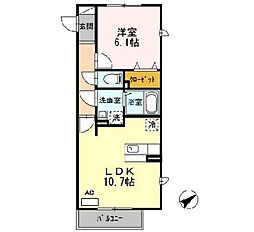 京成押上線 八広駅 徒歩2分の賃貸アパート 2階1LDKの間取り