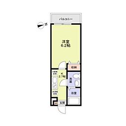 京成松戸線 上本郷駅 徒歩10分の賃貸アパート 2階1Kの間取り