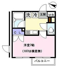 JR京浜東北・根岸線 大宮駅 徒歩10分の賃貸マンション 3階1Kの間取り