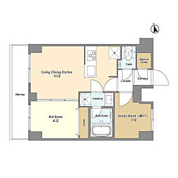 Ａｕｇｕｓｔａ　Ｒｅｓｉｄｅｎｃｅ大森 8階1SLDKの間取り