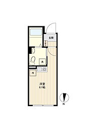 東急池上線 池上駅 徒歩7分の賃貸マンション 3階ワンルームの間取り